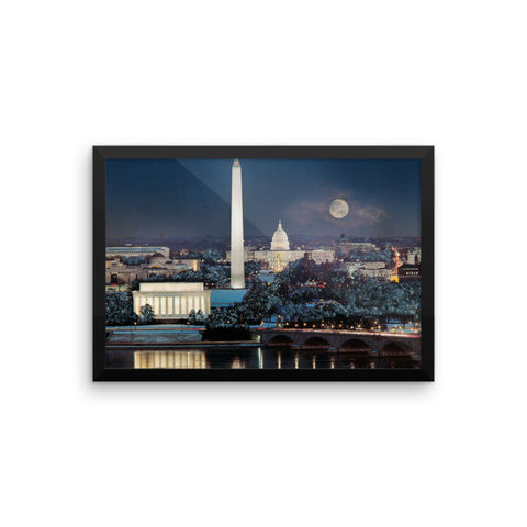 Washington Under Winter Moonlight (R-2) Framed photo paper poster
